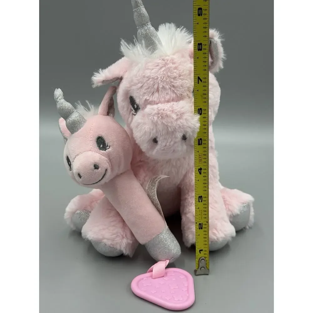 Trend Lab Pink Unicorn‎ Plush W/ Rattle And Lovey Baby Security Blanket